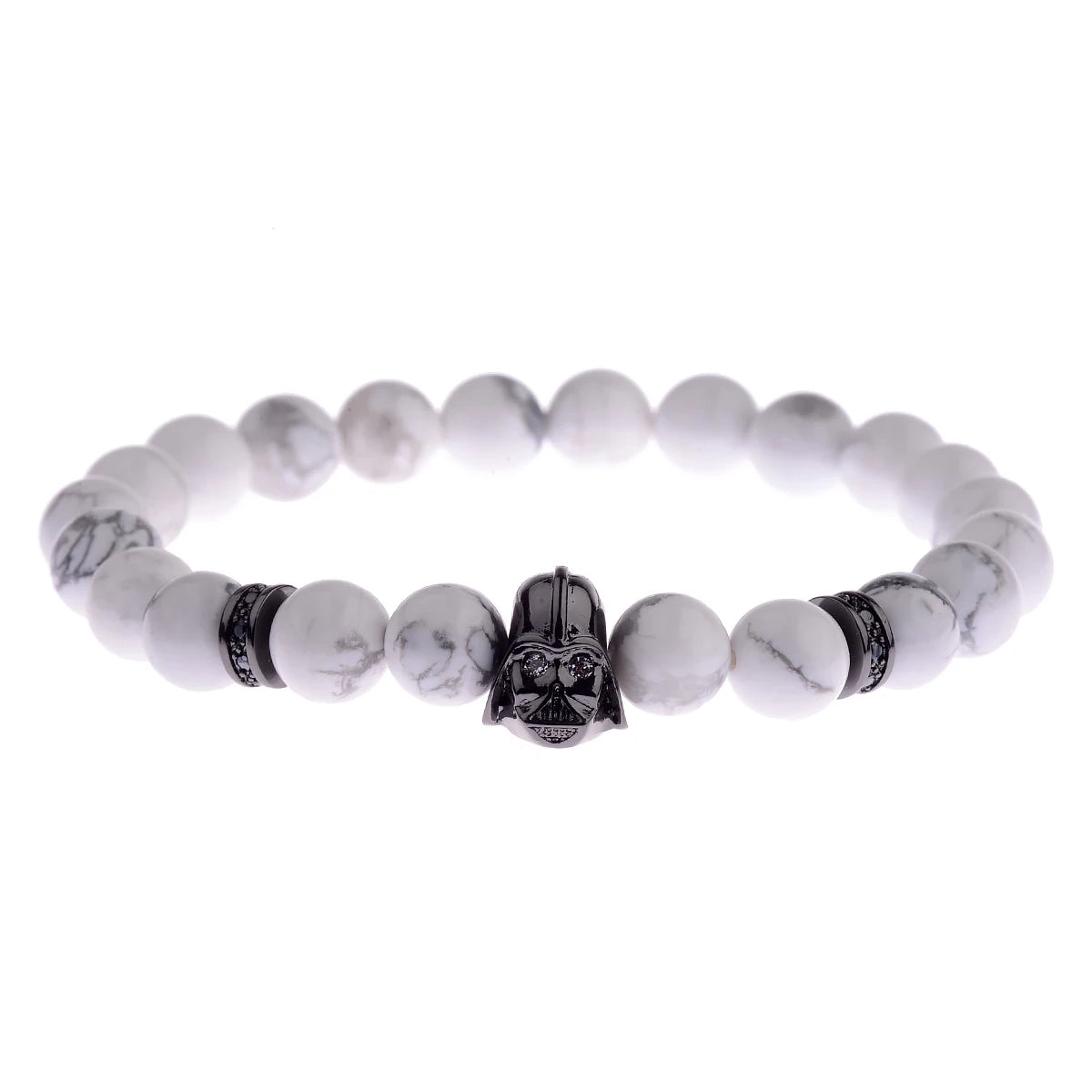 Charm Mens CZ Beaded Bracelets 8mm Bright Black Lava Stone Bracelets Homme Black Matte Bracelets For Women Dropshipping