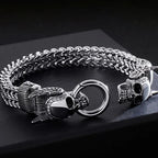 Gothic Men's Skull Head Bracelets Stainless Steel Ghost Chain Man Bracelet Punk Rock Skeleton Jewelry Gifts For