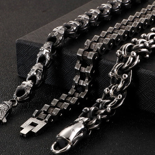 Cross Bracelet 13mm — Stainless Steel Vintage