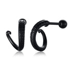Silver Paperclip Hoop Earrings — Stainless Steel