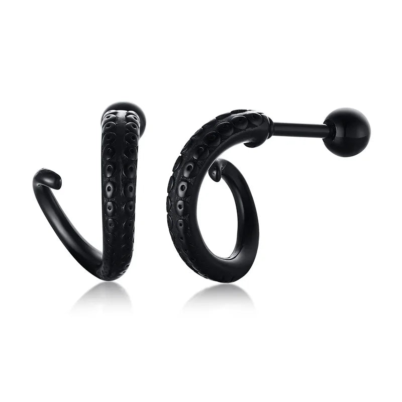 Silver Paperclip Hoop Earrings — Stainless Steel