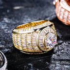 Hip Hop Micro Paved AAA Cubic Zirconia Bling Ice Out Geometric Round Rings for Women Men Hiphop Rapper Jewelry Drop Shipping