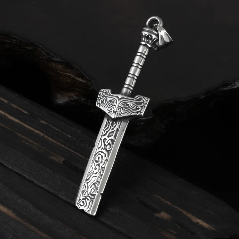 Broken Sword Pendant Necklace — Stainless Steel