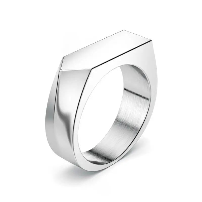 Smooth Signet Ring — Stainless Steel