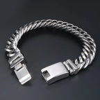 13MM Curb Chain Bracelet Men's Polished Stainless Steel Man Bracelet for Men 18+