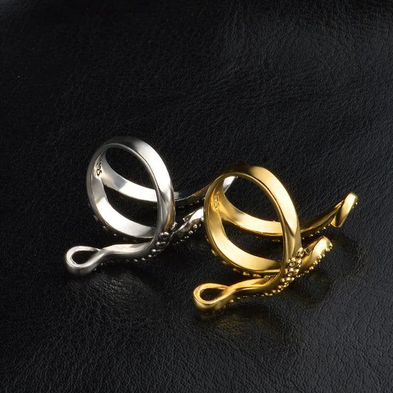 Octopus Tentacle Wrap Finger Ring — Adjustable