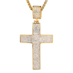 Iced Out Chain Big Cross Pendant Necklace Stainless Steel CZ Cross Necklaces Bling Cubic Zircon Men's Hip Hop Jewelry XL1134
