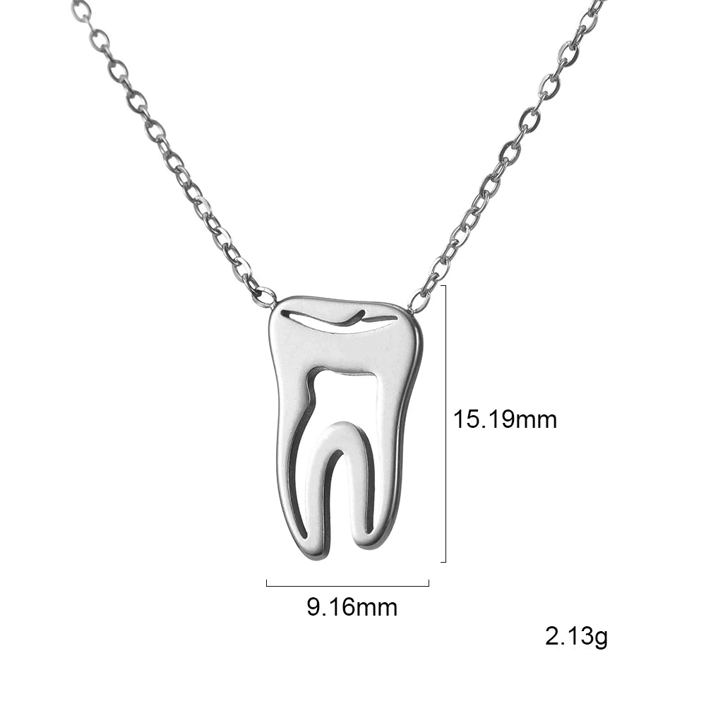 My Shape Lightning Necklaces For Women Tooth Mountain Heart Stainless Steel Necklace Choker Fashion Jewelry Gifts For friend