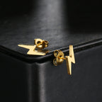 Lightning Stud Earrings for Women — Classic Stainless Steel