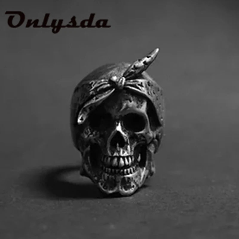 Onlysda Anillo Hombre Stainless Steel Gothic Skull Mask Ring Biker Hiphop rock Jewelry Unique Halloween Gift for Men
