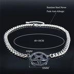 Pentagram Cuban Chain Necklace — Stainless
