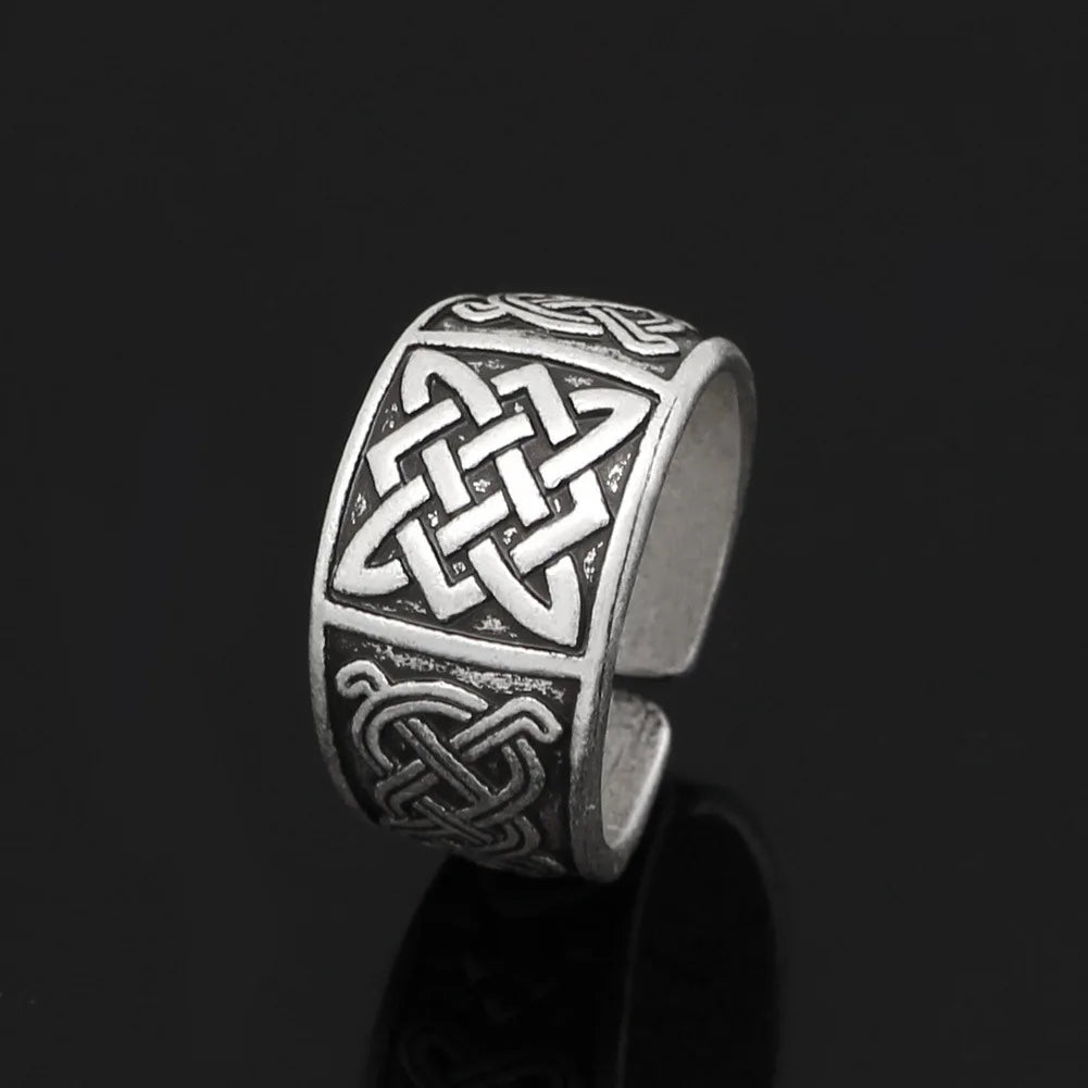 Antiquing Slavic Svarog Square Star Rus Amulet Goth Ancient Rings For Women Talisman Jewelry Pagan Men Ring