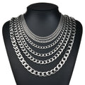 Cuban Curb Chain Necklace 7mm — Silver