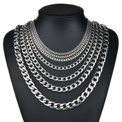 Cuban Curb Chain Necklace 7mm — Silver
