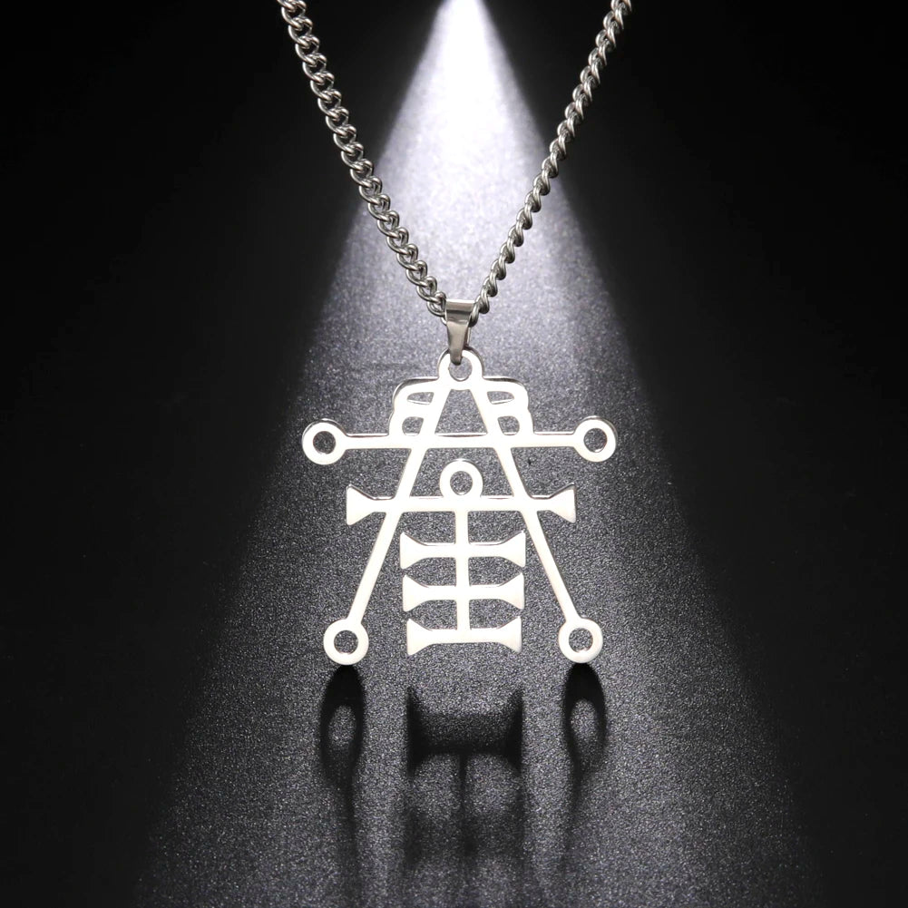My Shape Sigil of Anubis Ipos Stainless Steel Men Necklace Egyptian God of Decay Embalming Funerals Ankh Gothic Egypt