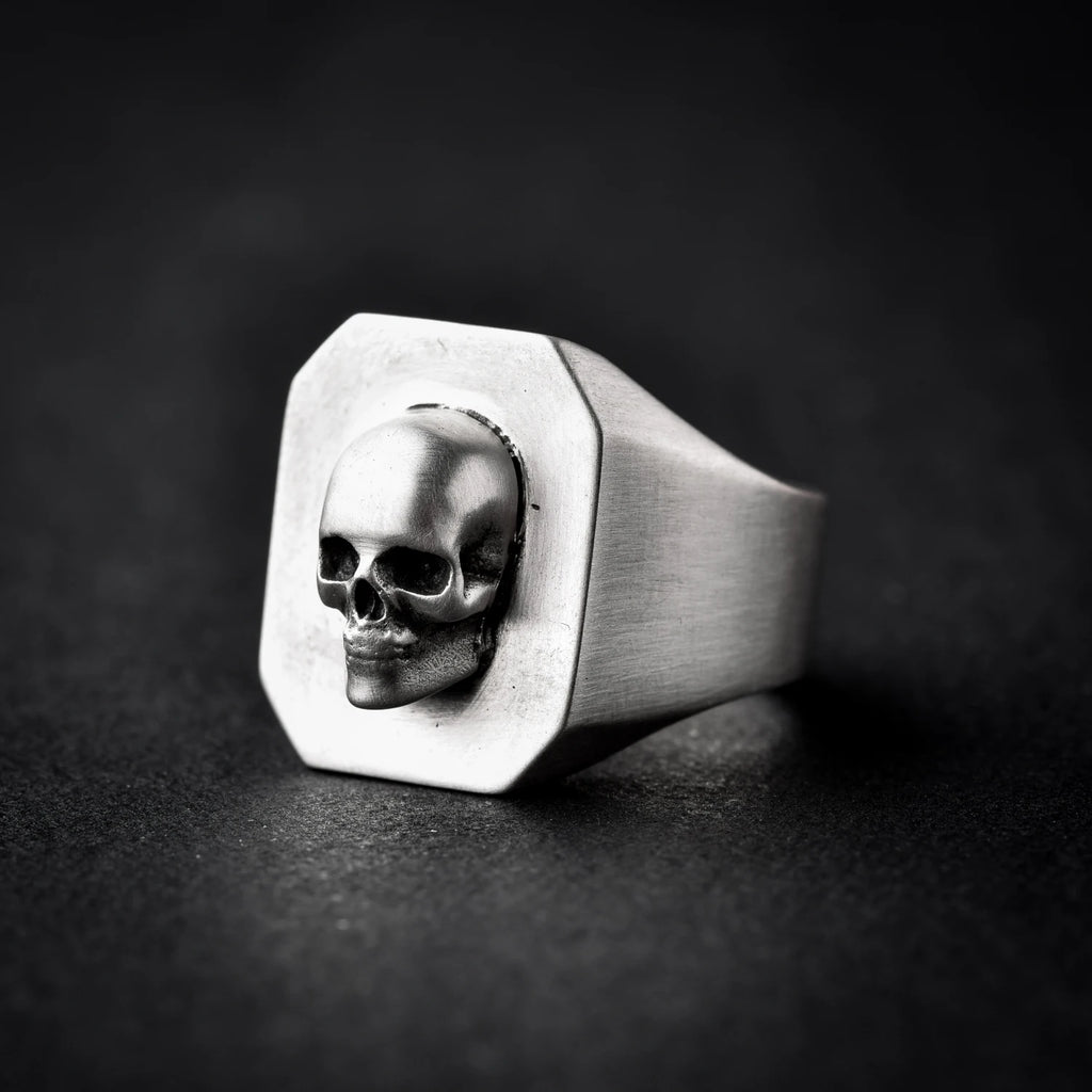 Men's Calvarium Skull Ring Gothic 316L Stainless Steel Biker Ring Motorcycle Band jewellery Party Gift OSR734