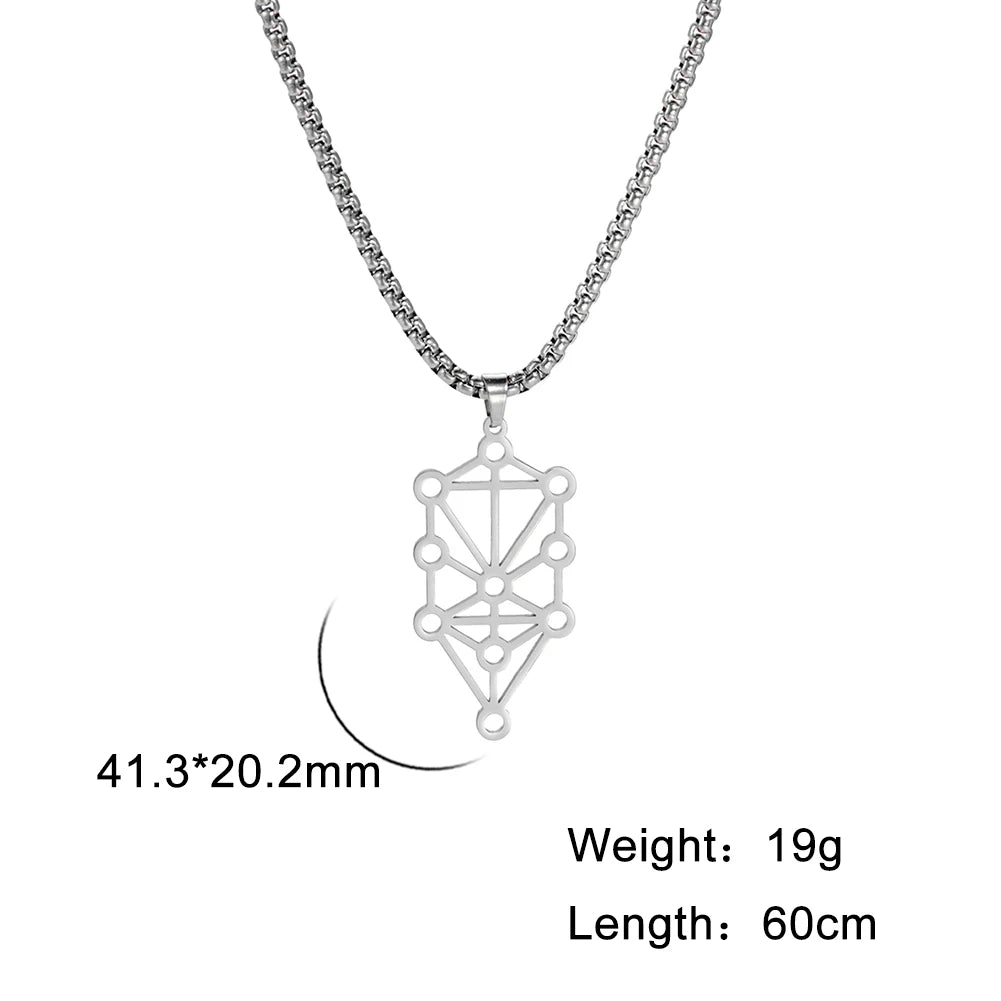 Kabbalah Sephirot Tree of Life Pendant Necklace — Stainless Steel
