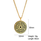 Strophalos of Hecate Wheel Pendant Necklace — Stainless Steel