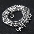HNSP STAINLESS STEEL Twisted Rope CHAIN NECKLACE FOR MEN Versatile Neck Jewelry Pendant Black/Gold Chain Accessories