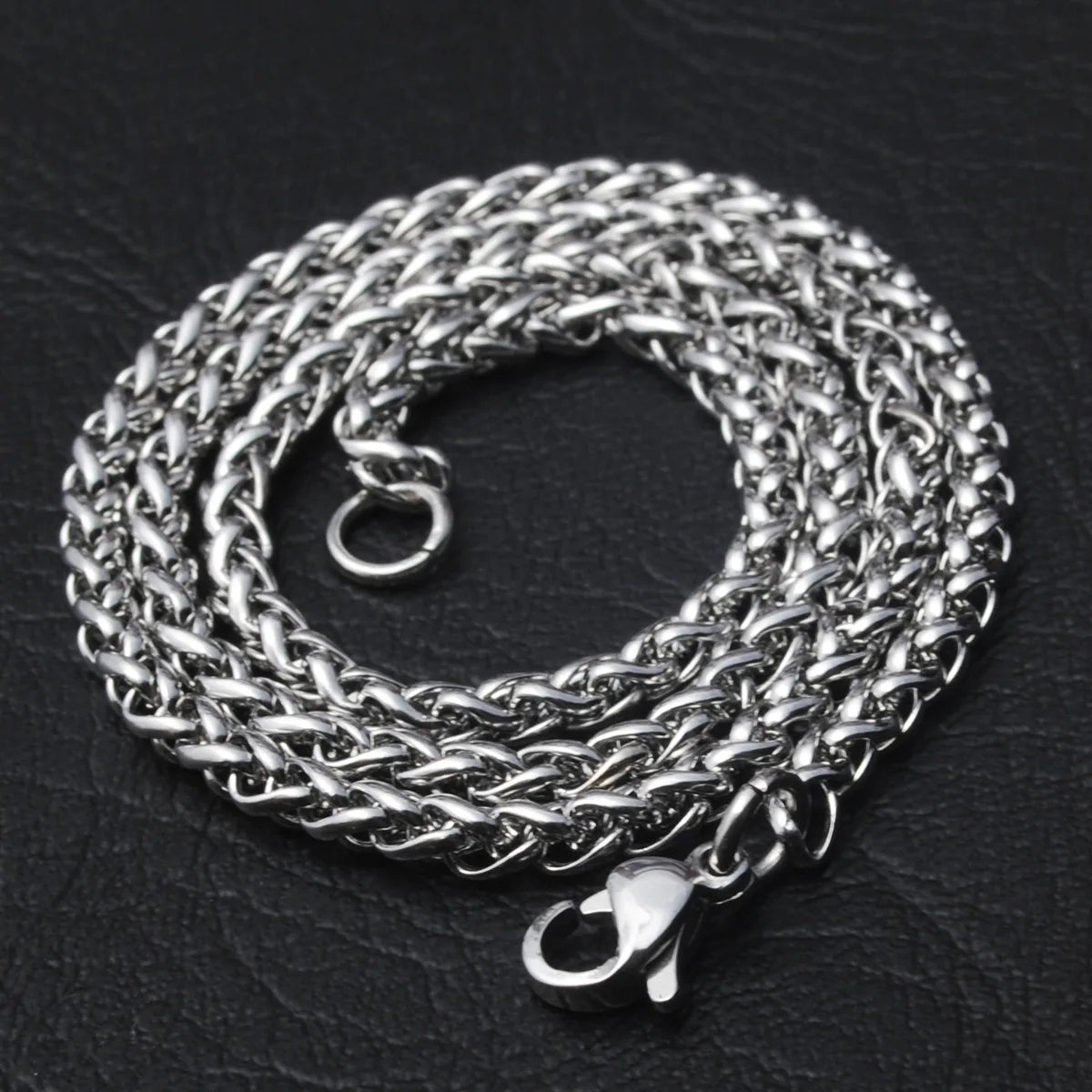 HNSP STAINLESS STEEL Twisted Rope CHAIN NECKLACE FOR MEN Versatile Neck Jewelry Pendant Black/Gold Chain Accessories