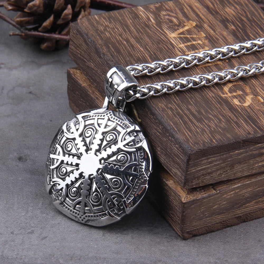 Vegvisir Viking Rune Necklace — Gold