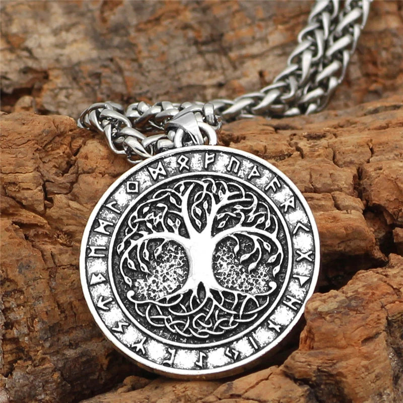 Tree of Life Viking Rune Pendant — Silver
