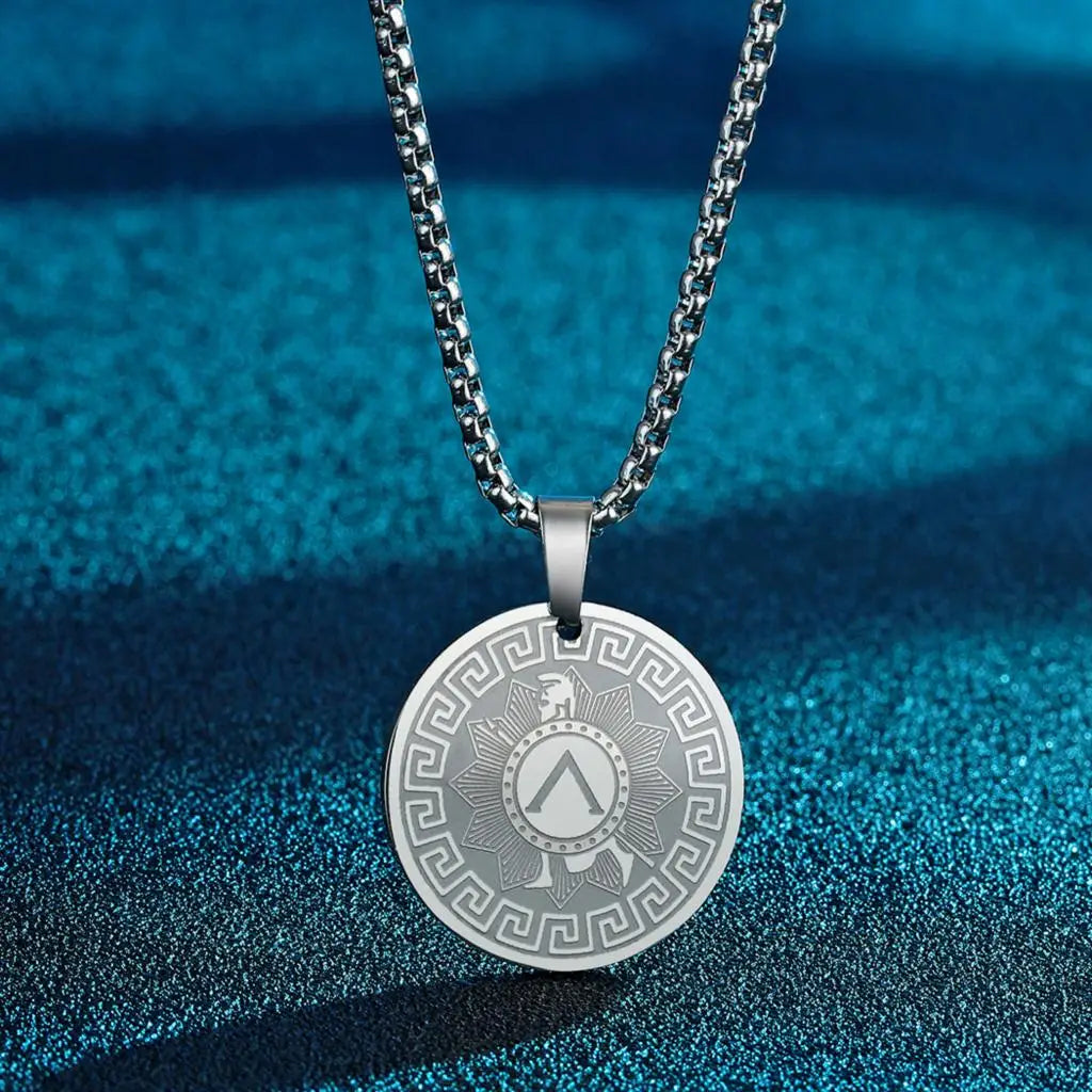 Spartan Warrior Stainless Steel Pendant Necklace