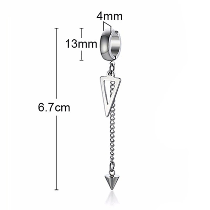 Spike Single Huggie Earrings — Stainless Steel