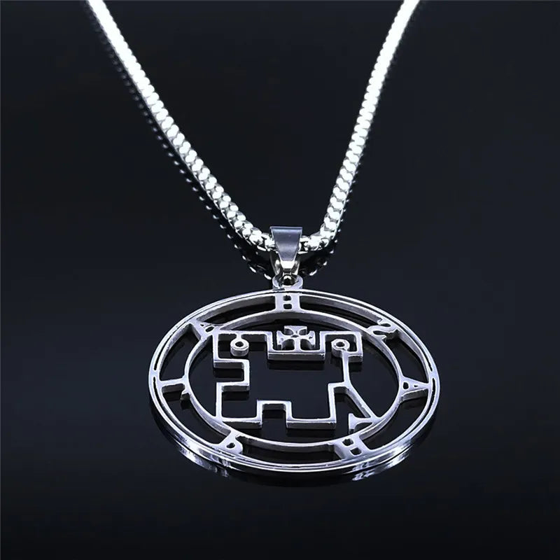 Statement Pendant Necklace — Stainless Steel