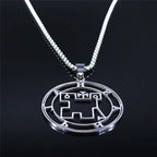 Statement Pendant Necklace — Stainless Steel