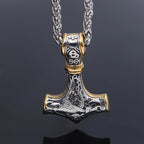 Charm Domineering Fashionable[ 316L Stainless Steel ]Nordic Viking Myth Thor's Hammer Pendant Men's and Women's