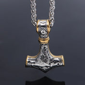 Viking 316L Thor's Hammer Pendant Necklace — Steel