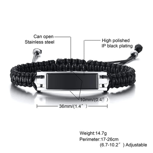 Braided Urn Cremation Bracelet — Stainless Steel