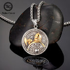 Spartan Warrior Axe Pendant Necklace — Gold-Tone Steel