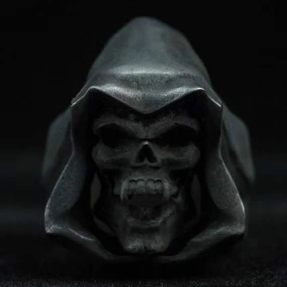 Onlysda Anillo Hombre Stainless Steel Gothic Skull Mask Ring Biker Hiphop rock Jewelry Unique Halloween Gift for Men
