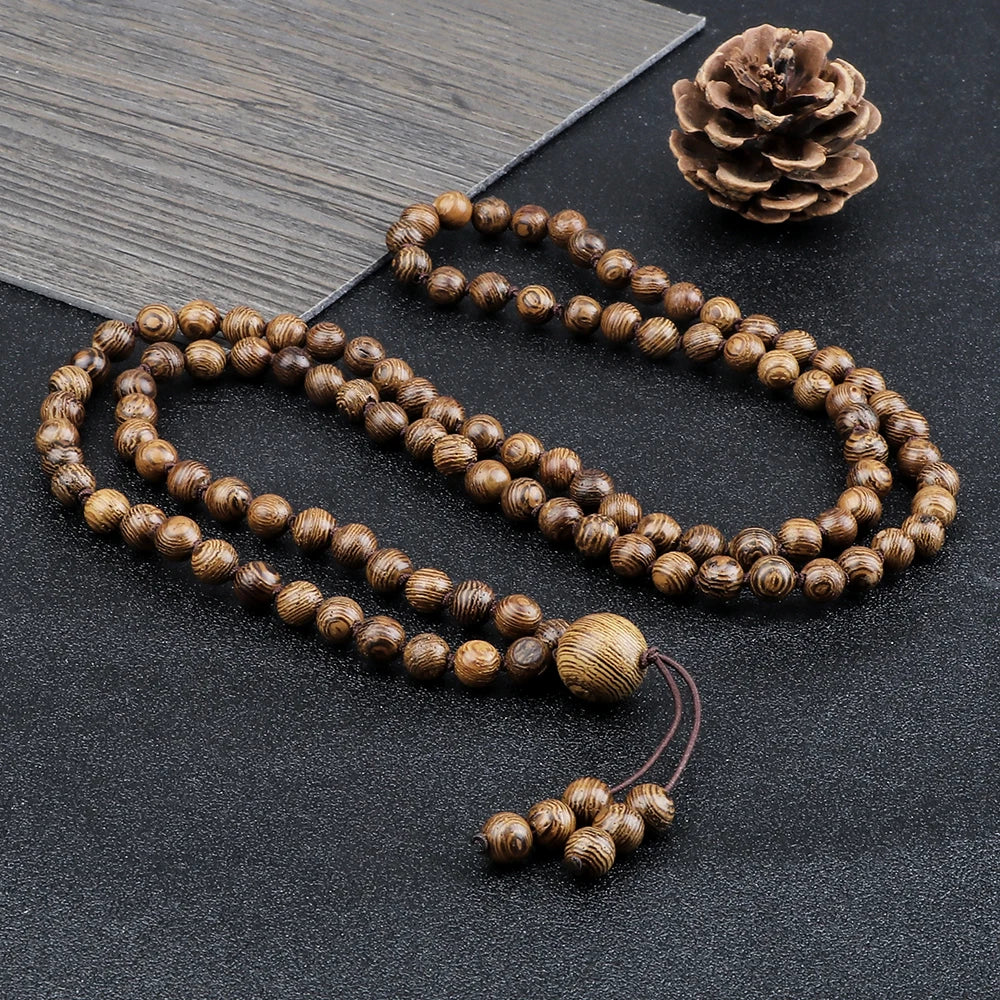 108 Black Lava Onyx Stone Beaded Prayer Bracelet & Necklace For Men Women 6mm Natural Stone Bracelet Charm Jewelry Gift