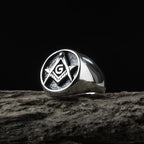 Freeshipping Vintage Rings For Men Punk Fashion Jewelry Retro Golden Masonic Freemasonry Male Finger Ring Biker Club