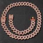 THE BLING KING 20mm Prong Cuban Link Chains Necklace Fashion Hiphop Jewelry 3 Row Rhinestones Iced Out Necklaces For Men