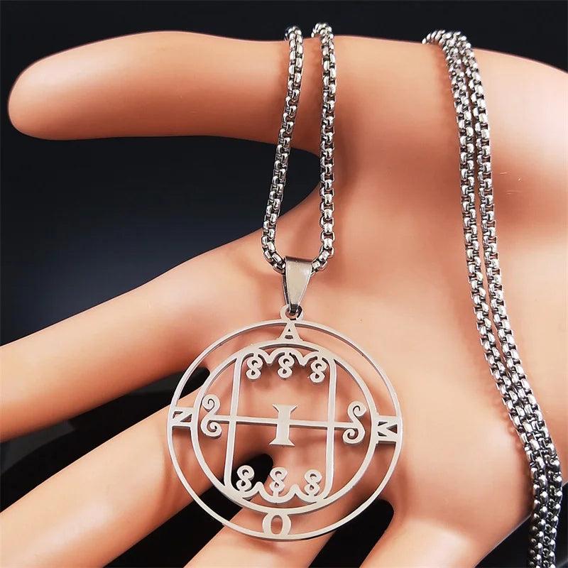 Baphomet Silver Pendant Paimon Sceal Sigil Amon