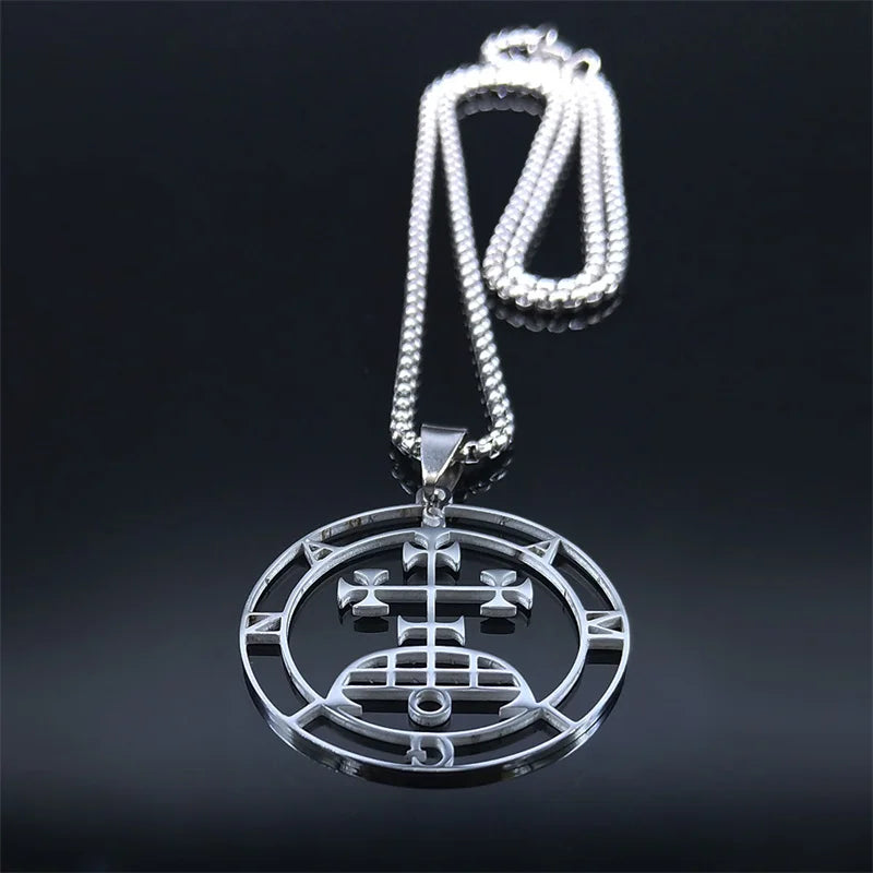 Baphomet Silver Pendant Sigil Samigina Seal Satan