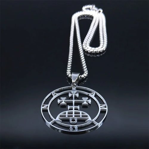 Baphomet Silver Pendant Sigil Samigina Seal Satan