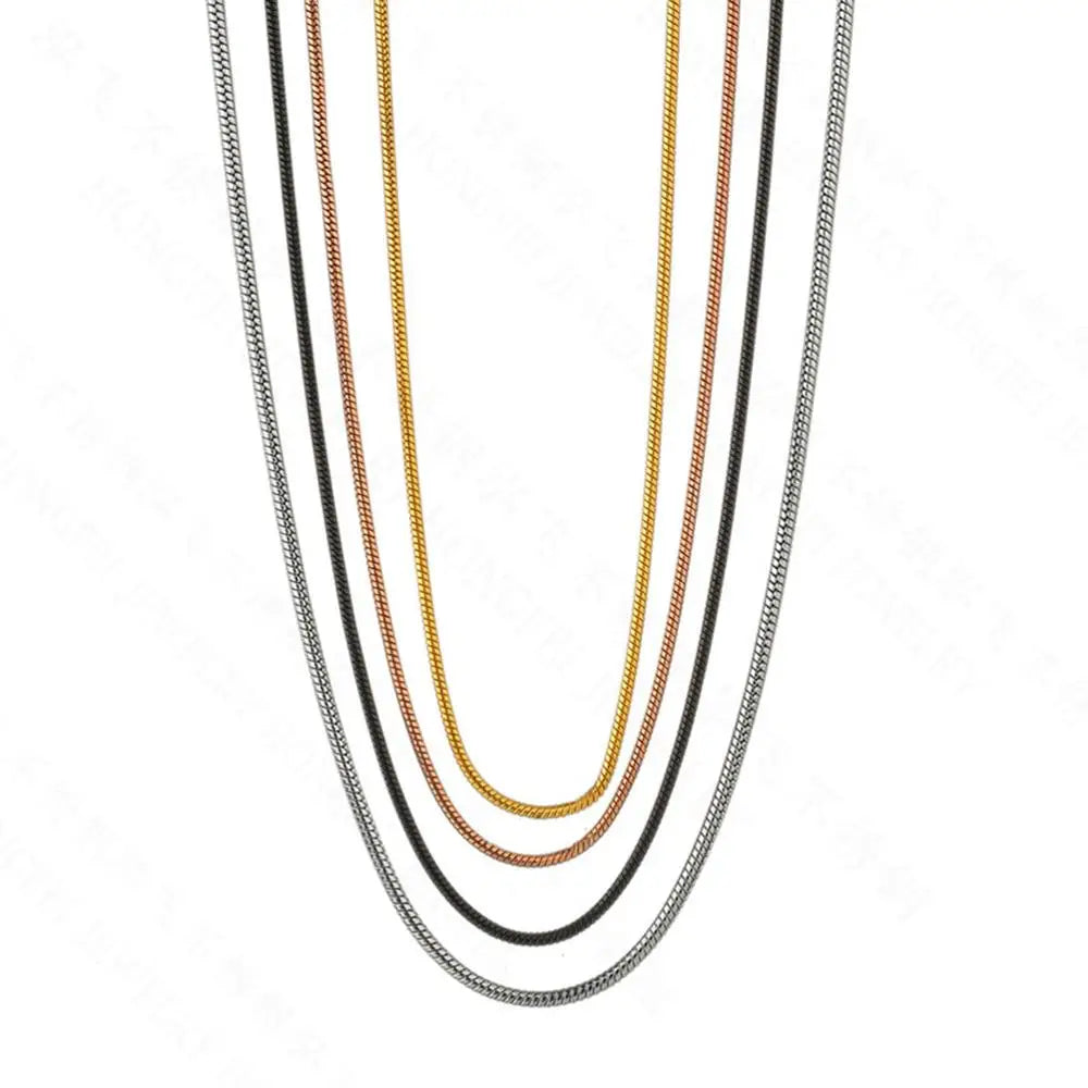 1 Piece Stainless Steel Width 0.9/1.2/1.5mm Snake Chain Necklace for Pendant Necklace Bracelet