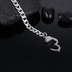 bracelet men's stainless steel handcuffs accessories chain on hand charm Steampunk cuff bracelet punk couple bracelet