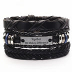 3 Pcs/Set Leather Bracelets Men Bangles For Women Wood Beads Feather TRUST IN GOD Cross Charm Homme Gift Jewelry Freely Shipping