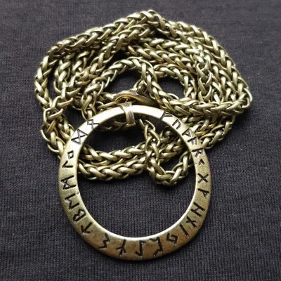Slavic Norway Valknut with the Elder Futhark Runes Pagan Amulet Pendant Men Necklace Scandinavian Viking Jewelry