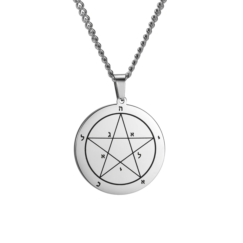 Key of Solomon Pentacle Pendant — Stainless Steel