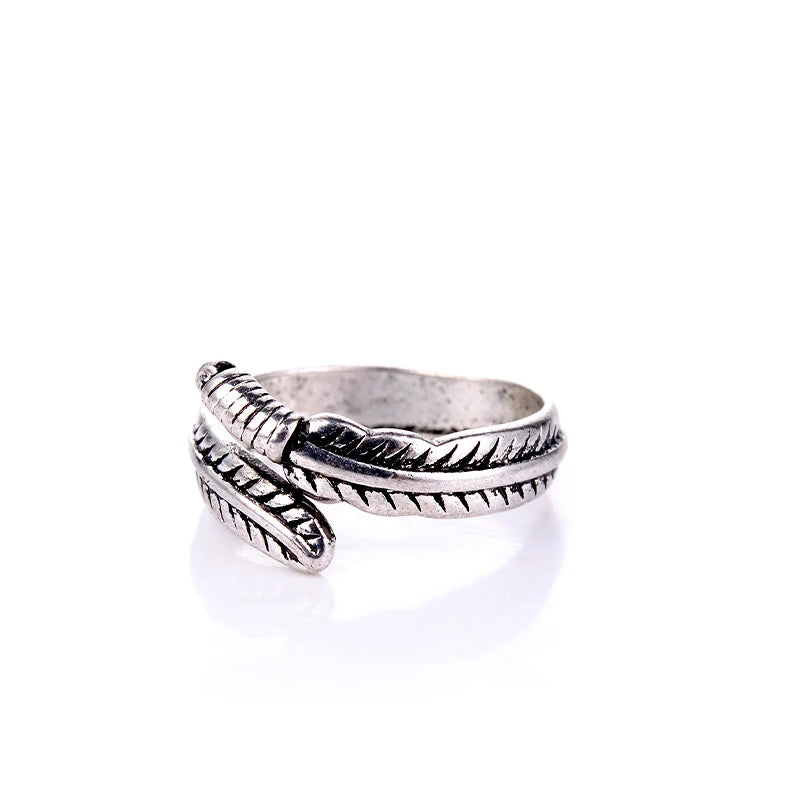 Vintage Feather Open Ring for Men & Women — Adjustable, 24 Styles