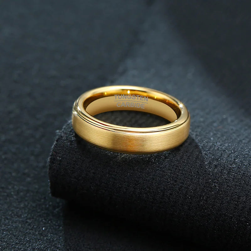Vnox 5mm Tungsten Wedding Band for Men Women, Black Anti Scratch Carbide Tungsten Ring, Classic Simple Gentle Ring