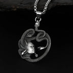 Cool Snake Pattern Metal Viper Pendant Necklace For Men Harajuku Vintage Punk Animal Gothic Choker Stainless Steel