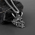 Retro Prajna Punk Gothic Evil Demon Skull Mask Pendant Necklace Cool Guy Hip Hop Rock Party Sweater Chain Jewelry Wholesale